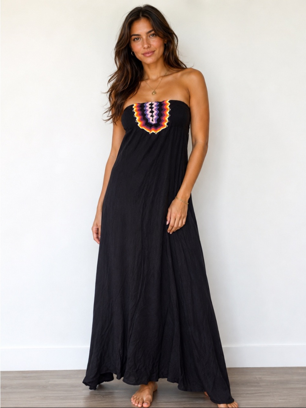 Ramy Brook Milani Crochet Rainbow Strapless Maxi Size S MSRP $495